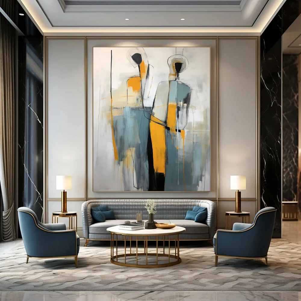Bold Hand-painted Handmade Sellers Contemporary Workplace Abstract 4CJMC